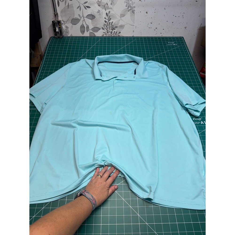 Amazon Essentials Mens Light Blue Short Sleeve Pique Polo Shirt 4XL Big and Tall